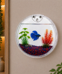 22.5cm Aquarium Wall + Fish + Tree + Stone + Food + Light