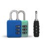 2Pcs 3 Digit Weatherproof Padlock