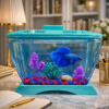 Mini Aquarium with LED Light + Fish + Stone + Food + Tree