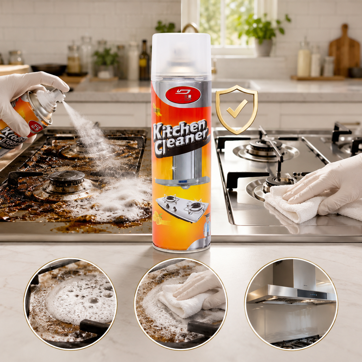 2Pcs Powerful Foaming Kitchen Spray for Cleaning - Image 2