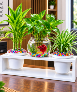 Wooden Box Mini Aquarium Set